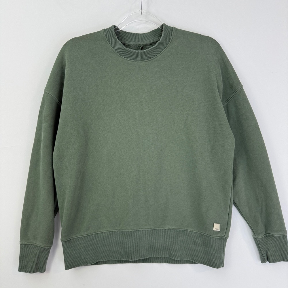 Vuori Sedona Weekender Crew Women XS Green Pullover Sweatshirt VW298 Terry